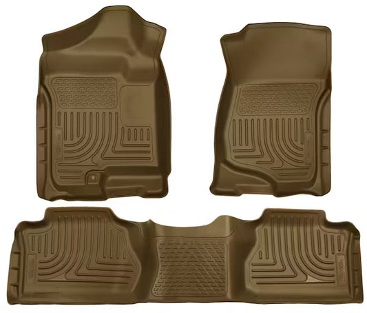 Husky Liner 98263 Front & Second Seat Floor Liner for 2014 Cadillac Escalade ESV, Suburban, Yukon XL, and Avalanche - Tan