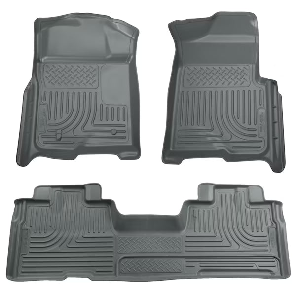 Husky Liner 98342 WeatherBeater Front and Second Row Floor Liners for Ford F-150 SuperCab, Grey