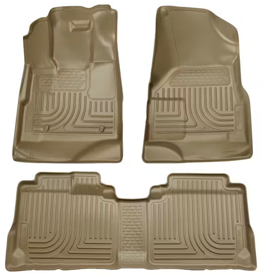 Husky Liner 98353 WeatherBeater Front & Second Seat Floor Liners for Ford Escape, Mercury Mariner, and Mazda Tribute - Tan