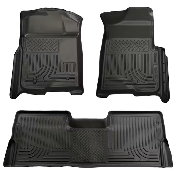 Husky Liners 98381 WeatherBeater Front and Second Seat Floor Liners for Ford SD Crew Cab 4x4 without Manual Transfer Case