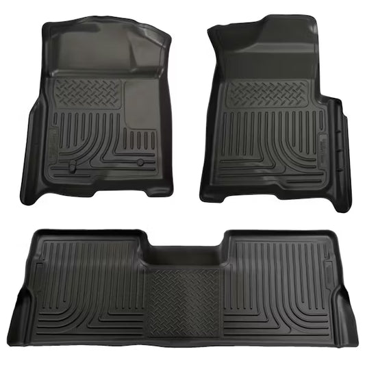 Husky Liner Weatherbeater Front and Rear Floor Mats for 2010 Ford Super Duty Super Cab with 4x4 Transfer Case (Part #98391)
