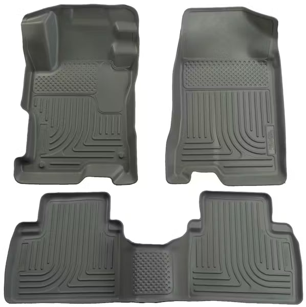 Husky Liner 98412 Front and Second Seat Floor Liners for 2006-2011 Honda Civic 4-Door, Grey