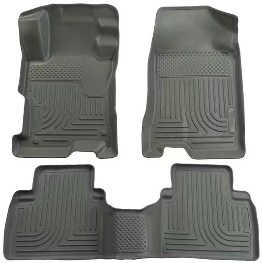 Husky Liner 98412 Front and Second Seat Floor Liners for 2006-2011 Honda Civic 4-Door, Grey