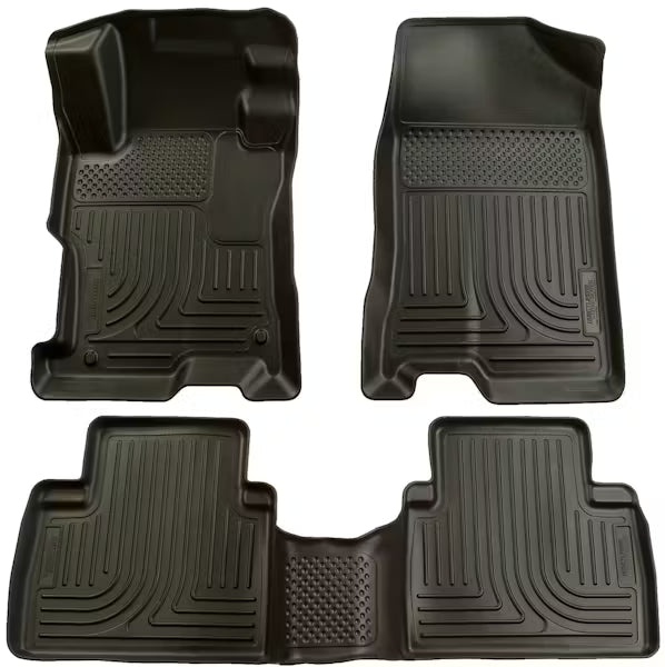 Husky Liner 98441 Custom Molded Weatherbeater Floor Liners for 2012-2015 Honda Civic Front & Second Seat, Black