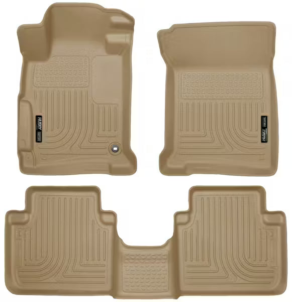 Husky Liner WeatherBeater Front and Second Row Seat Liners for Honda Accord 4-Door Sedan (Tan) - Part 98483