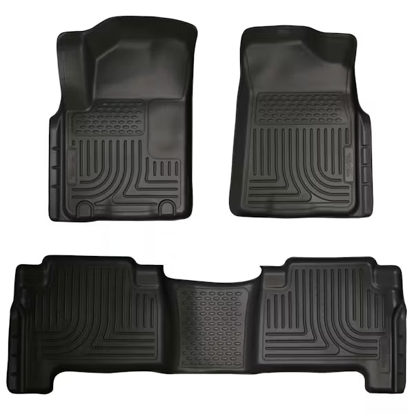Husky Liner 98611 WeatherBeater Black Custom Molded Front and Second Seat Floor Liners for Toyota Vehicles