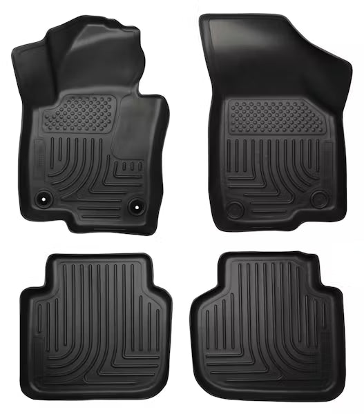 Husky Liner 98681 Custom Molded Front & Second Seat Floor Liners for Volkswagen Passat (1222 Model), Black