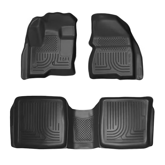 Husky Liner 98741 Weatherbeater Front & Second Seat Floor Liners for Ford Flex/Lincoln MKT, 3-Piece Black Combo