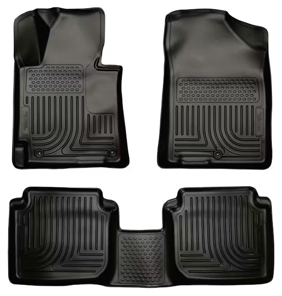 Husky Liner 98891 Custom Front and Second Row Floor Liners for Hyundai Elantra (Black)