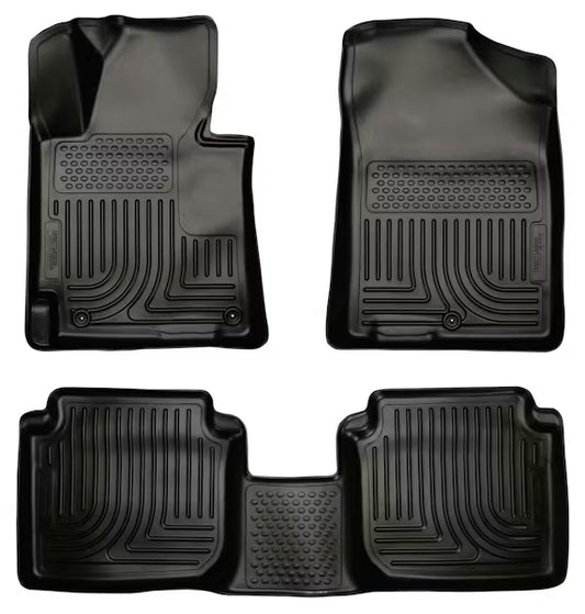 Husky Liner 98891 Custom Front and Second Row Floor Liners for Hyundai Elantra (Black)
