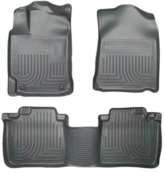 Husky Liner 98902 Custom Molded Front & Second Seat Floor Liners for Toyota Camry 2017+, Grey