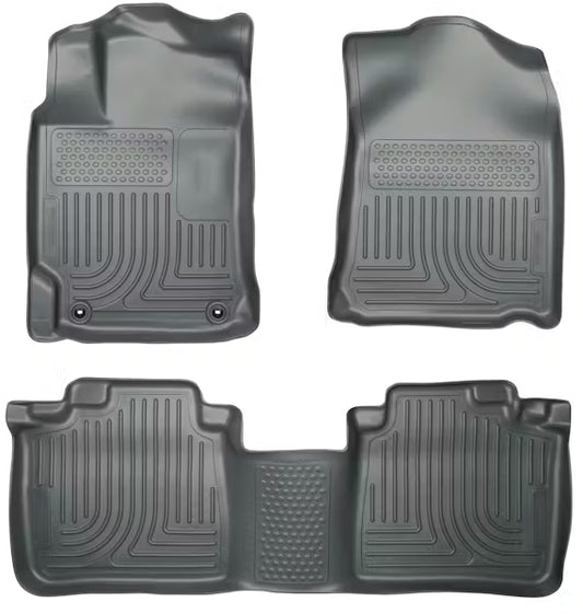 Husky Liner 98902 Custom Molded Front & Second Seat Floor Liners for Toyota Camry 2017+, Grey