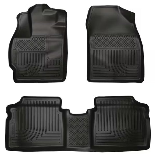 Husky Liner 98921 Custom Molded Front and Second Seat Floor Liners for 2014 Toyota Prius, Black