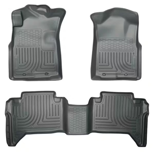 Husky Liner 98952 Weatherbeater Front & Second Seat Floor Liners for Toyota Tacoma Crew Cab in Grey