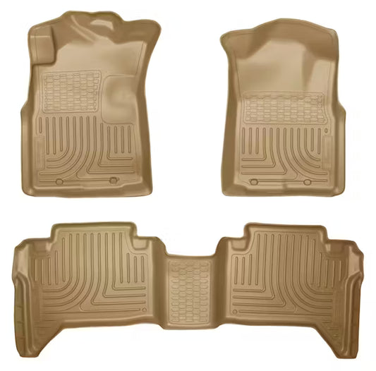 Husky Liners 98953 Weatherbeater Front & Second Seat Floor Liners for Toyota Tacoma Crew Cab, Tan