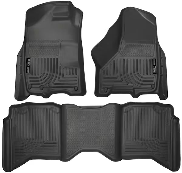 Husky Liner 99001 Front and Second Seat Floor Liners for Ram 1500/2500/3500 Crew Cab – Black