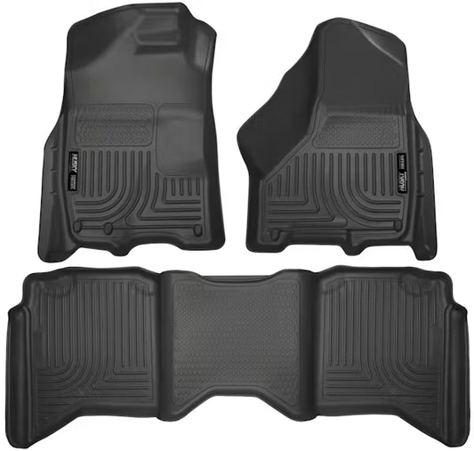 Husky Liner 99001 Front and Second Seat Floor Liners for Ram 1500/2500/3500 Crew Cab – Black