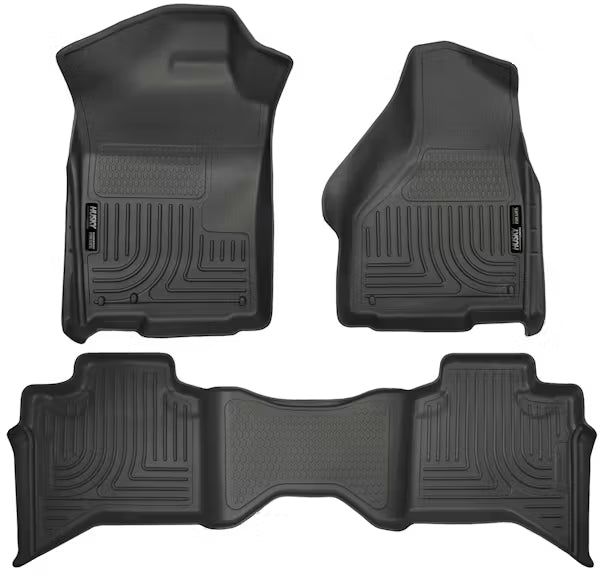 Husky Liner 99011 Weatherbeater Floor Liners for Ram 1500 Quad Cab, Front & Second Seat, Black