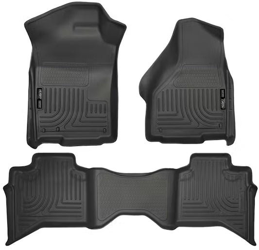 Husky Liner 99011 Weatherbeater Floor Liners for Ram 1500 Quad Cab, Front & Second Seat, Black