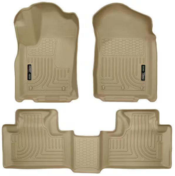 Husky Liner 99053 WeatherBeater Front & Second Seat Floor Liners for Dodge Durango and Jeep Grand Cherokee, Tan