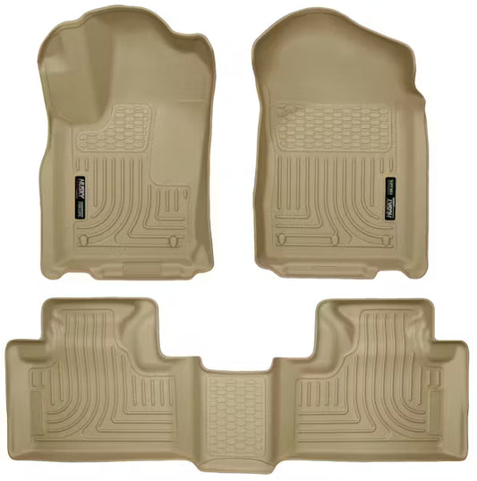 Husky Liner 99053 WeatherBeater Front & Second Seat Floor Liners for Dodge Durango and Jeep Grand Cherokee, Tan