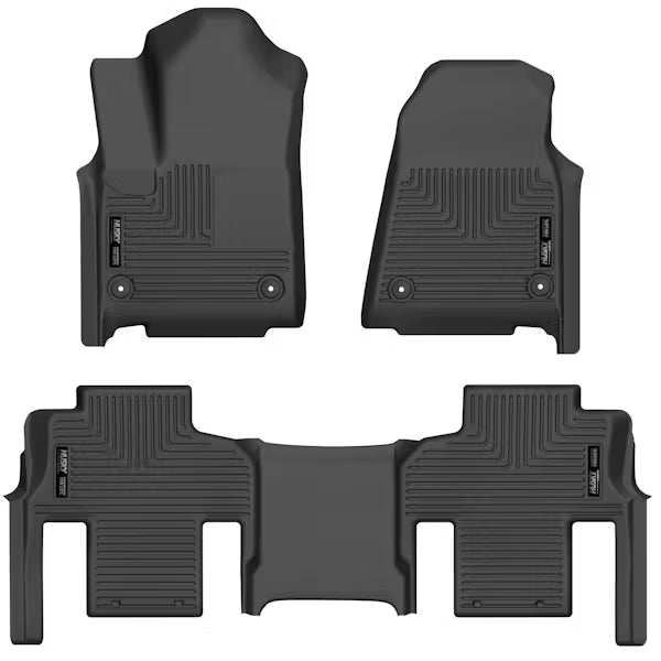 Husky Liner 99111 Front and Second Row Floor Liners for 2022-2023 Jeep Grand Wagoneer, Black