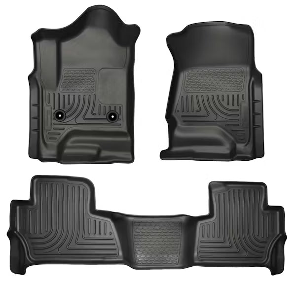 Husky Liner Weatherbeater Series Front & Second Row Floor Liners for 2015-2020 Chevrolet Tahoe and GMC Yukon - Black (Part #99201)