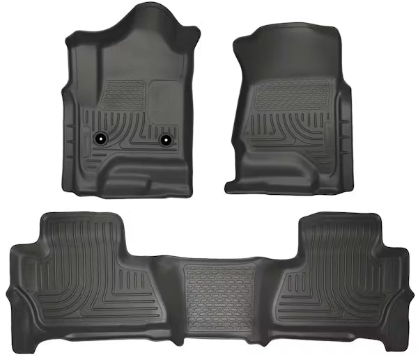 Husky Liner 99211 WeatherBeater Series Front & Second Seat Floor Liners for Chevrolet Suburban and GMC Yukon in Black