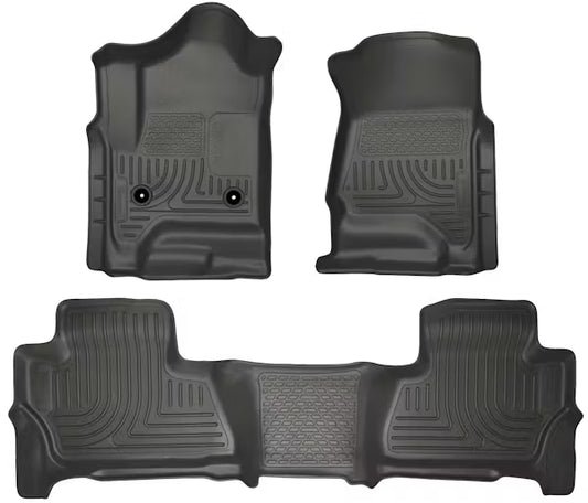 Husky Liner 99211 WeatherBeater Series Front & Second Seat Floor Liners for Chevrolet Suburban and GMC Yukon in Black