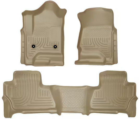 Husky Liner 99213 Weatherbeater Series Front & Rear Floor Liners for Chevy Suburban and Yukon in Tan
