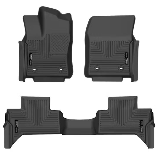 Husky Liner 99471 Tundra Double Cab Front and Second Row Floor Liner in Black