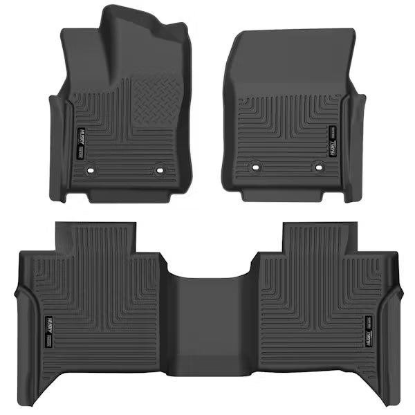Husky Liner 99481 Tundra Crew Max Front and Second Row Floor Liners in Black