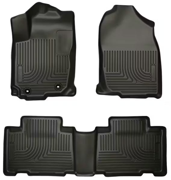 Husky Liners WeatherBeater Front and Second Seat Floor Mats for 2014 Toyota Corolla with Manual Transmission, Black (Part #99521)