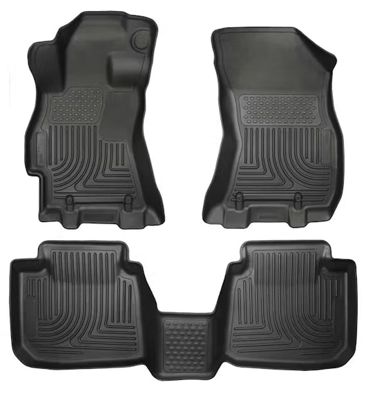 Husky Liner 99671 Front & Second Seat Floor Liners for Subaru Outback and Legacy, Black