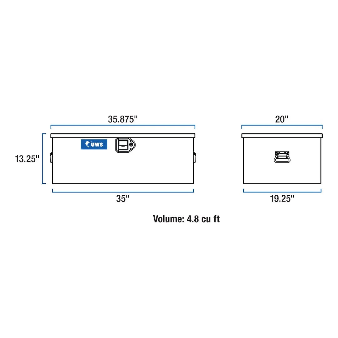 UWS FOOT-LOCKER 36"x19"x12" Aluminum Chest Tool Box for Secure Portable Storage