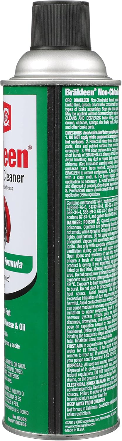 CRC Brakleen 05088 Brake Parts Cleaner – 14 oz Aerosol, Non-Chlorinated, High Strength