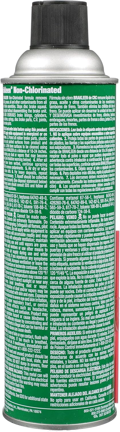 CRC Brakleen 05088 Brake Parts Cleaner – 14 oz Aerosol, Non-Chlorinated, High Strength