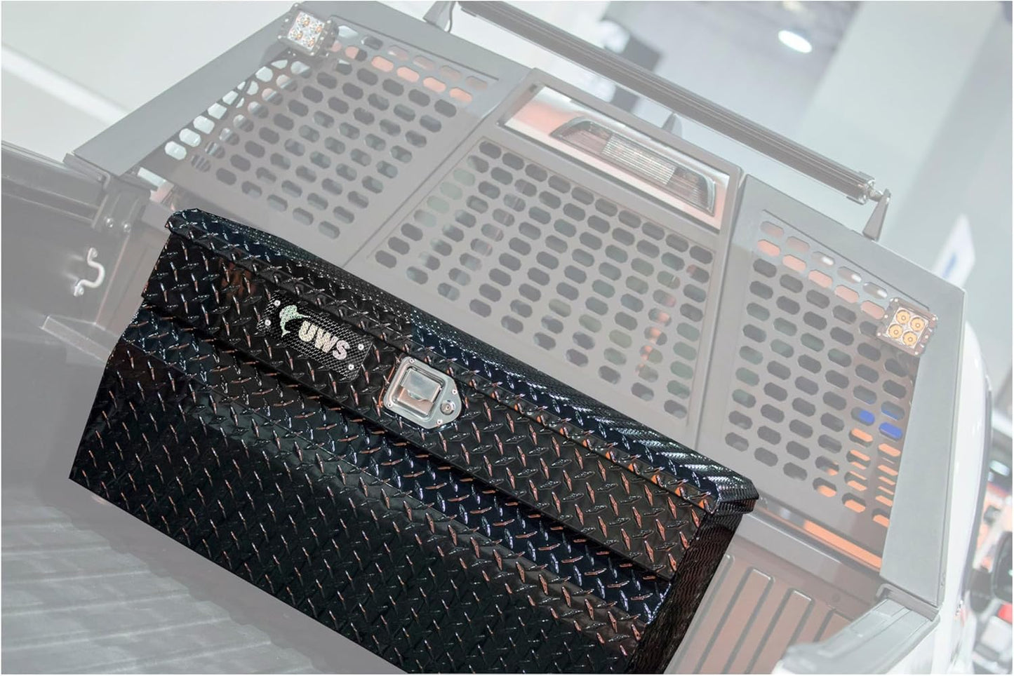 UWS EC20172 36" Gloss Black Aluminum Wedge Truck Storage Box with RigidCore Lid – Heavy-Duty & Lockable Tool Chest