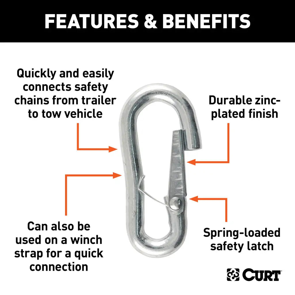 Curt Manufacturing 81277 7/16 Inch Shook with Safety Latch - 5000 lb Capacity