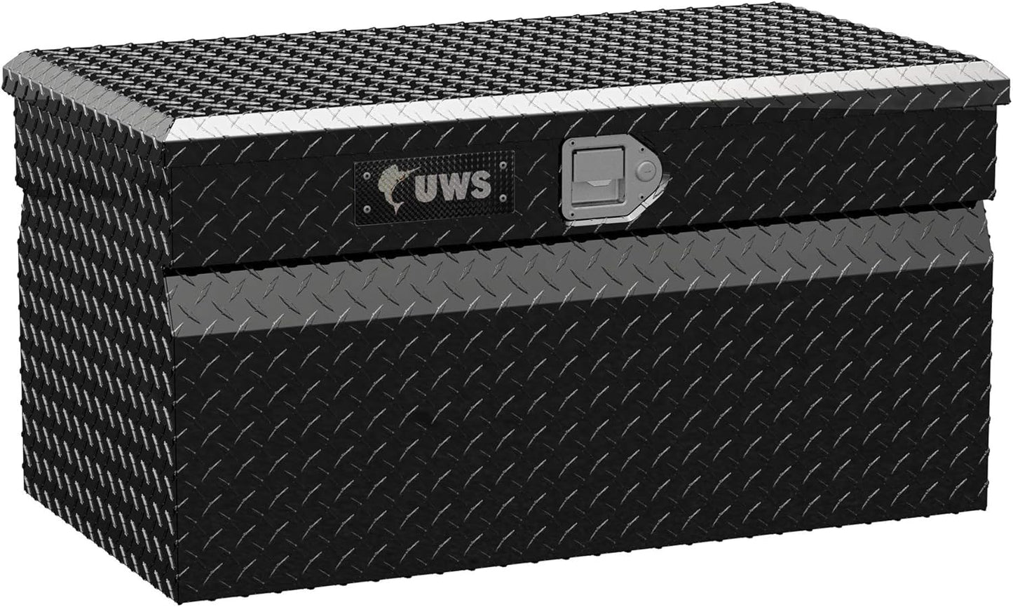 UWS EC20152 36" Gloss Black Aluminum Truck Storage Box with RigidCore Lid – Heavy-Duty & Lockable Tool Chest