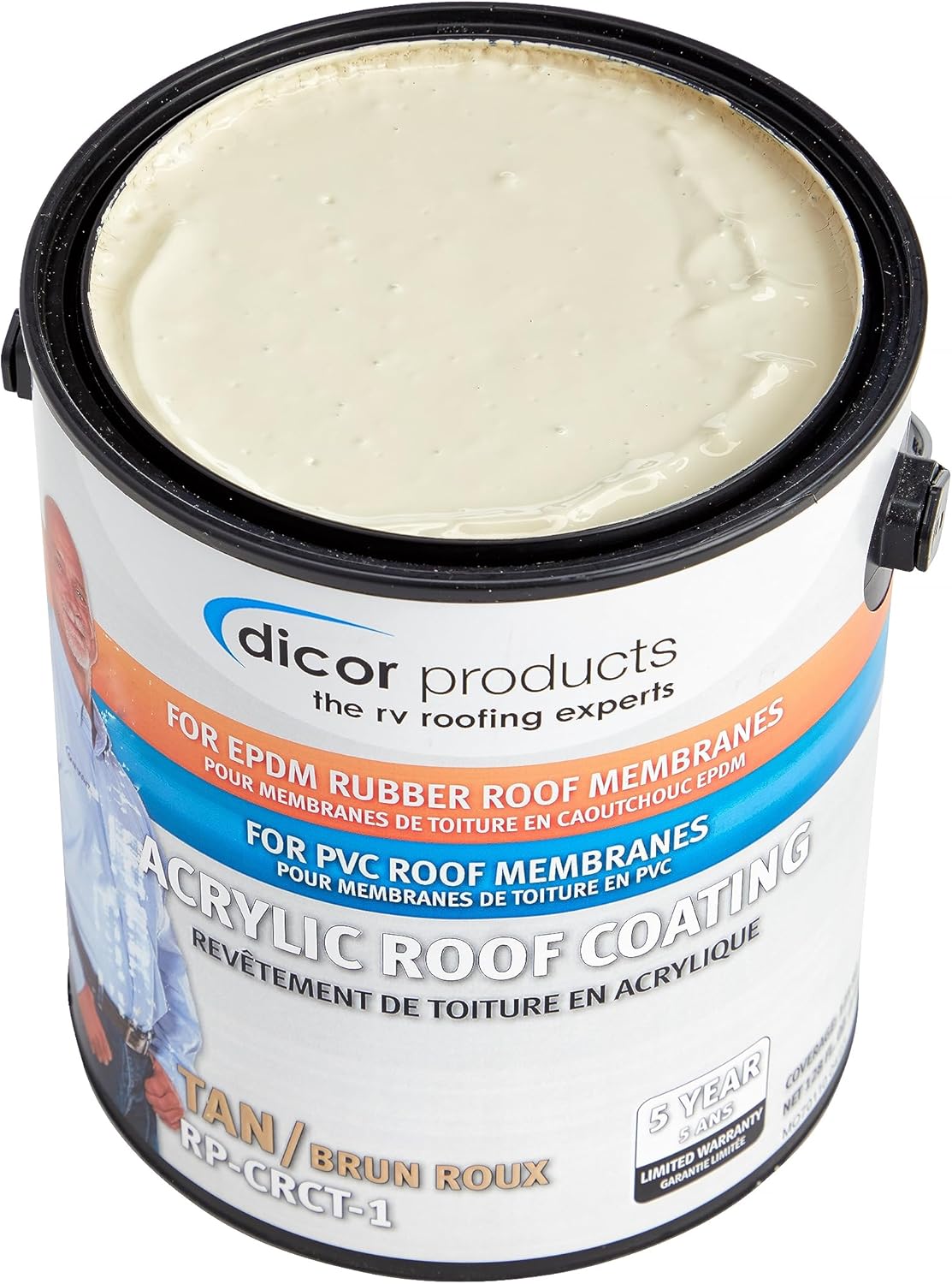 Dicor RP - CRCT - 1 EPDM Roof Acrylic Coating - 1 Gallon - Tan - Autosphere