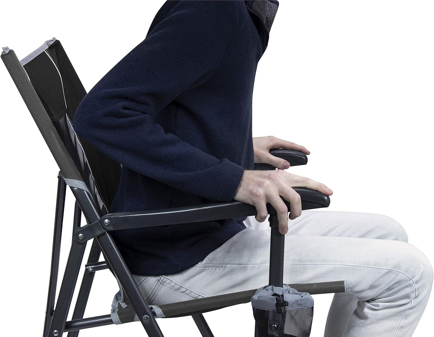 GCI Outdoor Eazy Chair X L Black 74510 - Portable Folding Chair - Autosphere