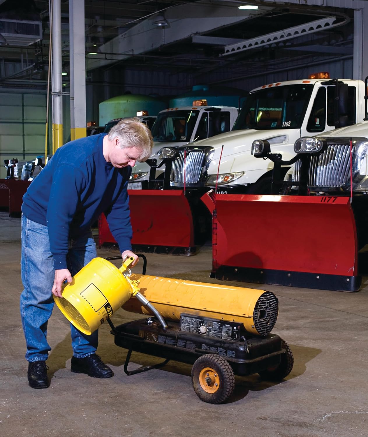 Justrite 5 Gallon Type II Yellow Diesel Safety Can with Flame Arrester, Flexible Metal Spout & Self - Closing Lid – OSHA Compliant Gas Can | Model 7250230 - Autosphere