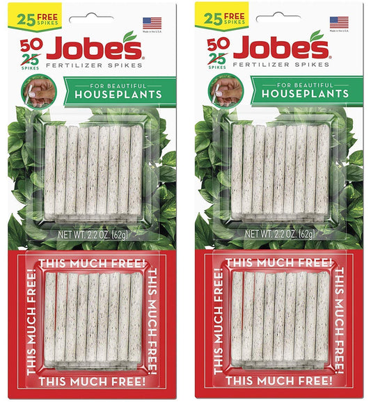 Jobe's 5001T Houseplant Fertilizer Food Spikes – 50 Pack | Slow-Release Indoor Plant Nutrition (13-4-5 NPK)