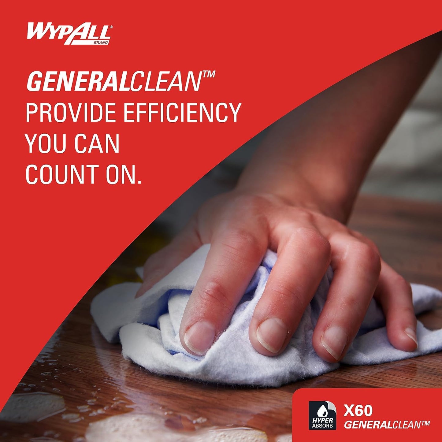 WypAll GeneralClean X60 Multi-Task Cleaning Wipes – 1180 Total Sheets (10 Pop-Up Boxes), White, Super Absorbent Cloths for Surface Wiping – 34790