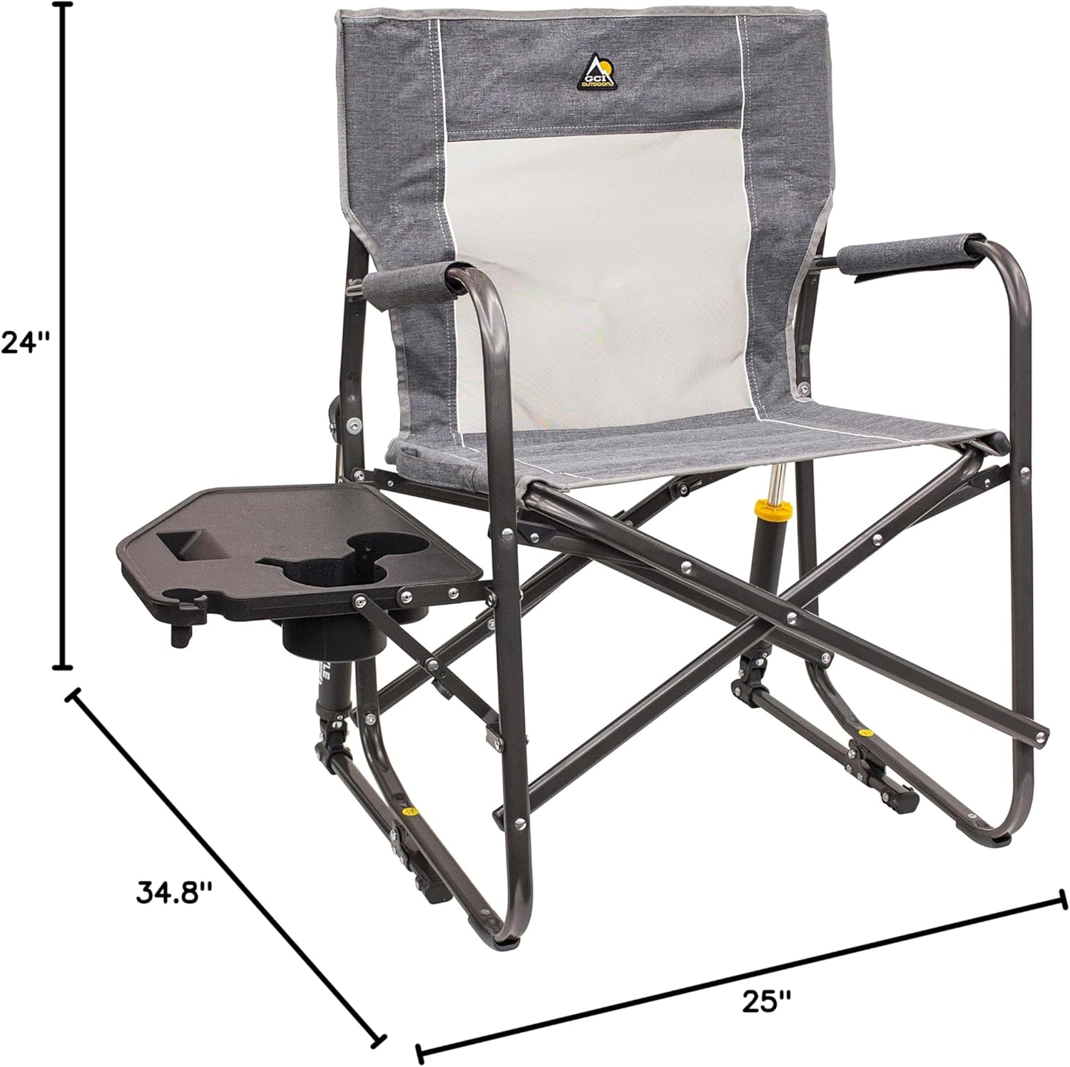 GCI Outdoor Freestyle Rocker with Side Table 371147 - Heathered Pewter - Autosphere