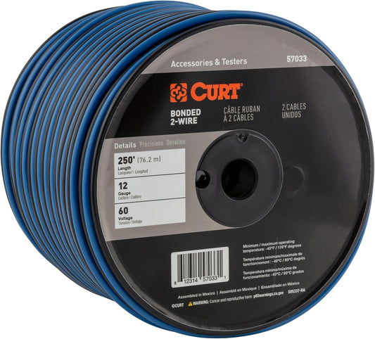 Curt Manufacturing 57033 Automotive Primary Wire, 250 ft, Black/Blue