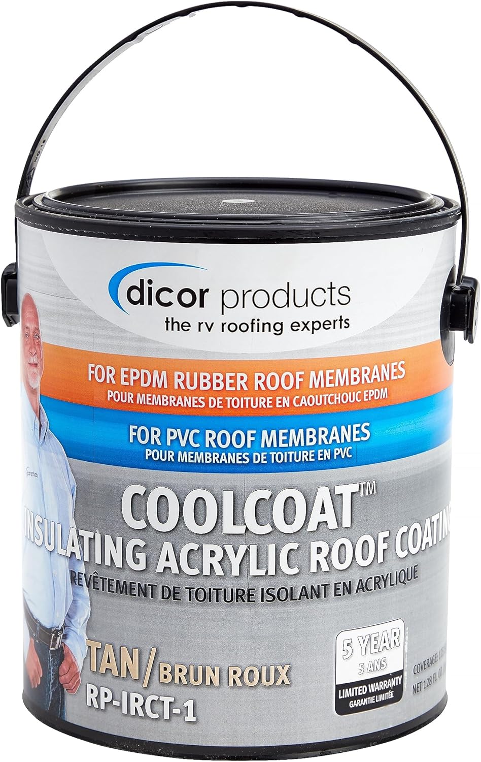 Dicor RP - IRCT - 1 CoolCoat EPDM RV Roof Coating – 1 Gallon, Tan - Autosphere
