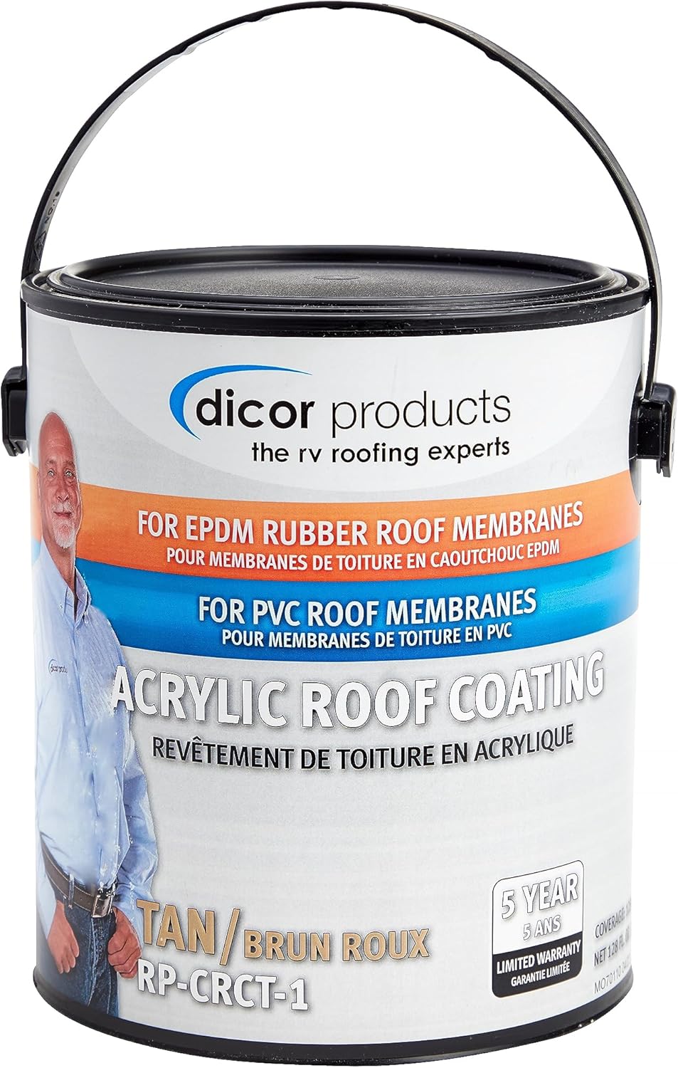 Dicor RP - CRCT - 1 EPDM Roof Acrylic Coating - 1 Gallon - Tan - Autosphere