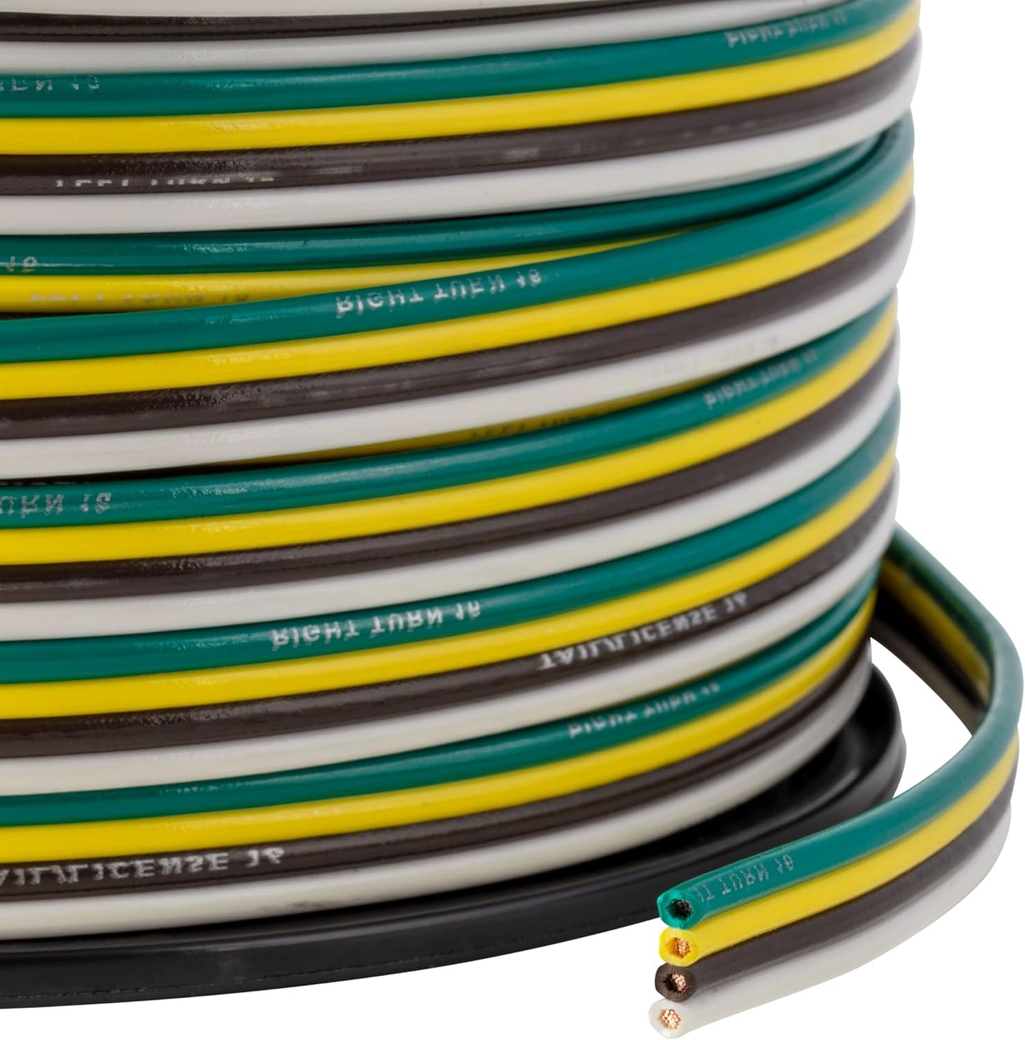 Curt Manufacturing Primary Automotive Wire 250 ft * White, Brown, Yellow, Green (Part 57032)